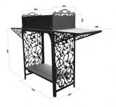 Подставка под мангал резная разборная